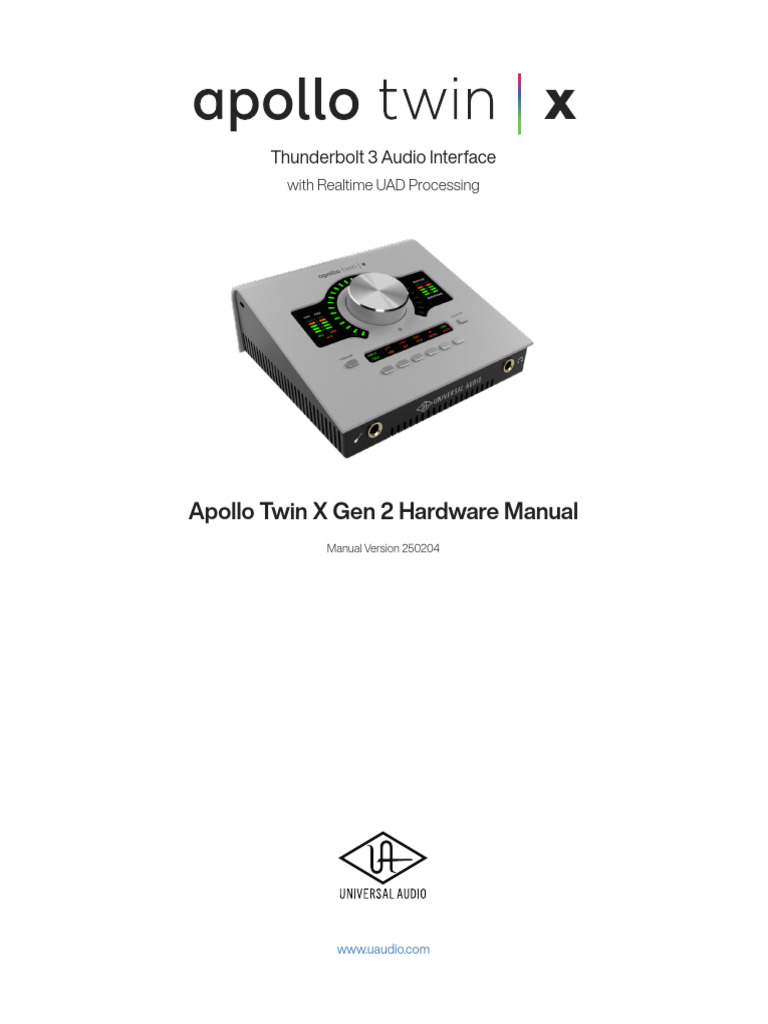 Apollo Twin X Gen 2 Manual | PDF | Microphone | Computer Monitor
