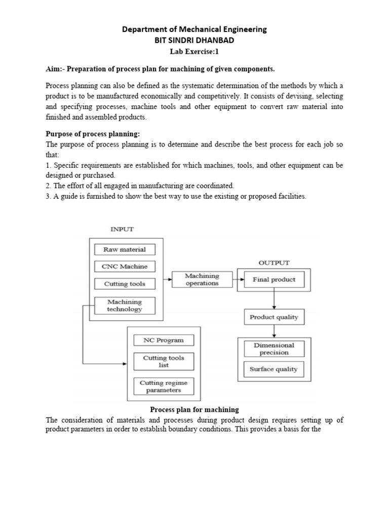 Process Planning for Machining Components | PDF | Drill | Gear