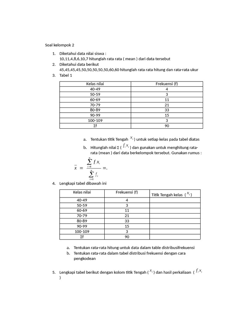 Rata-rata, Modus, dan Median Siswa | PDF