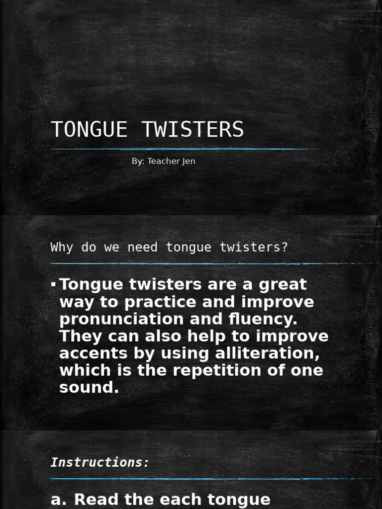 Fun Tongue Twisters for Pronunciation Practice | PDF