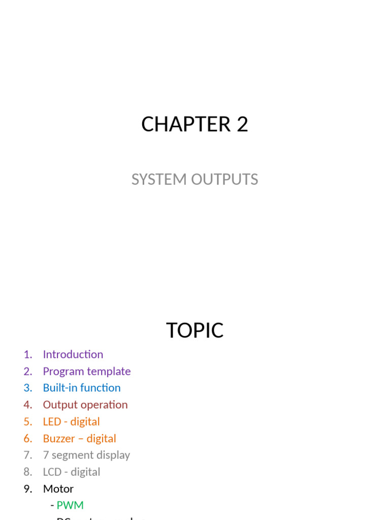 CHAPTER 2 System Outputs - 7h 2 | PDF | Electronics | Computer Engineering