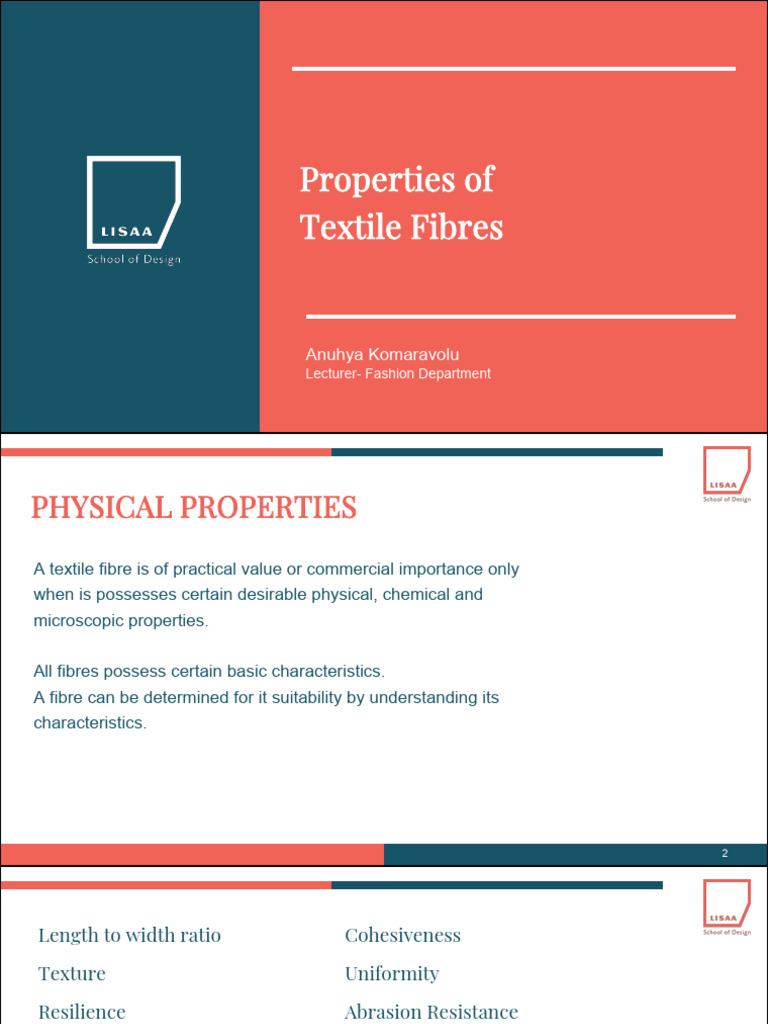 Properties of Textile Fibres Overview | PDF | Fibers | Textiles