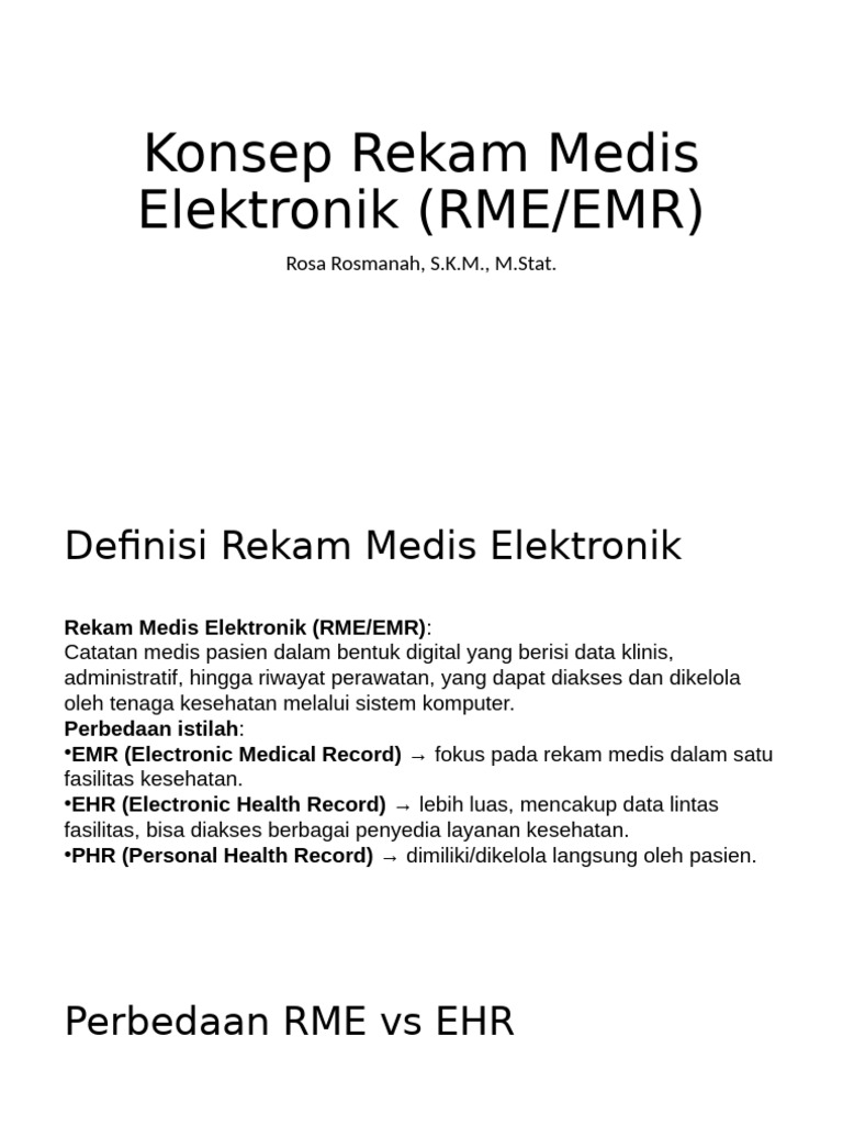 P3. Konsep Rekam Medis Elektronik (RME | PDF