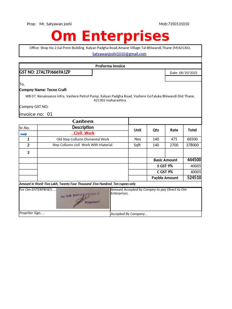 Tecno 1st Proforma | PDF