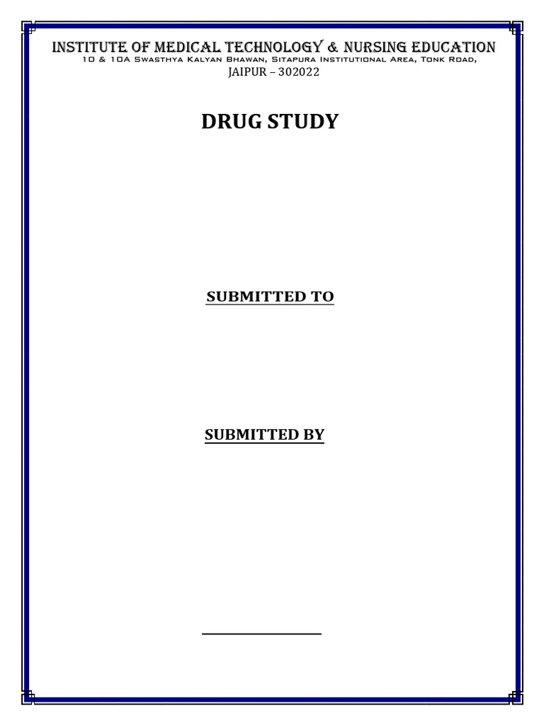 Comprehensive Drug Study Template | PDF