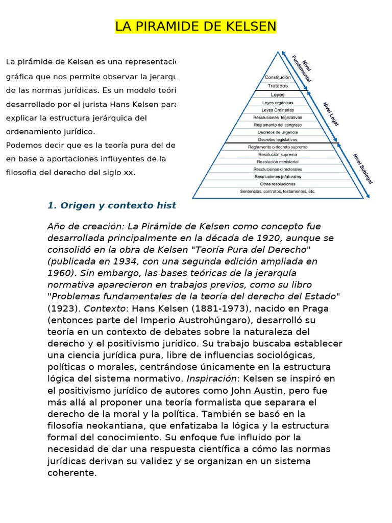 Pirámide de Kelsen: Jerarquía Normativa | PDF | Constitución ...