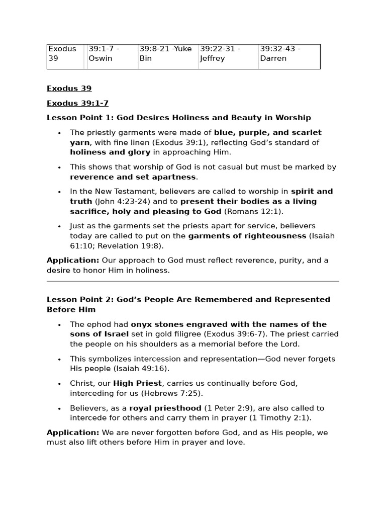 Exodus 39 | PDF | Book Of Exodus | God