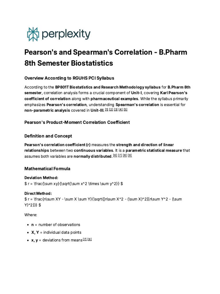Pearson vs Spearman Correlation Guide | PDF | Spearman's Rank ...