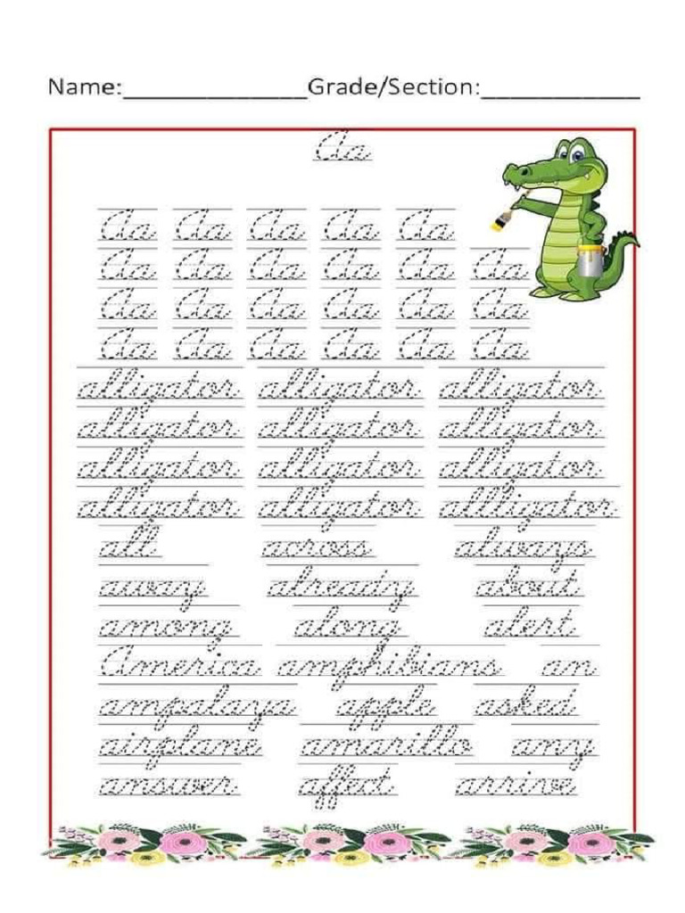 Cursive A | PDF
