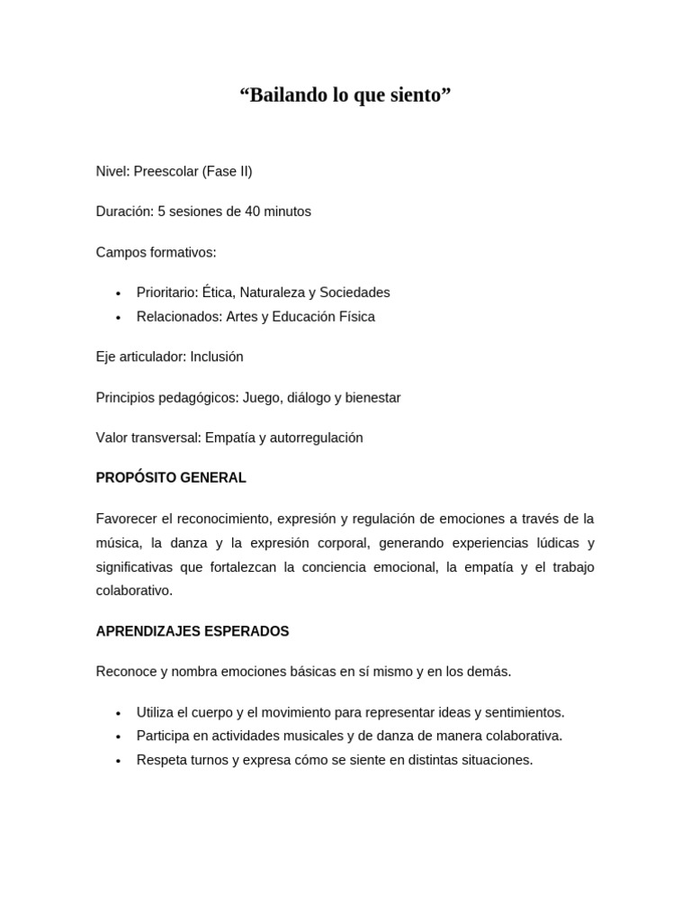 Expresión Emocional a través de la Danza | PDF | Las emociones | Bailes