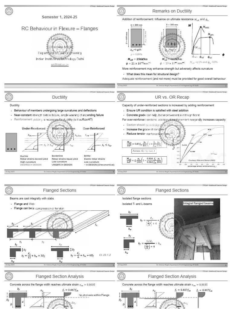 RC Flange Behavior in Flexural Design | PDF | Deformation (Engineering ...
