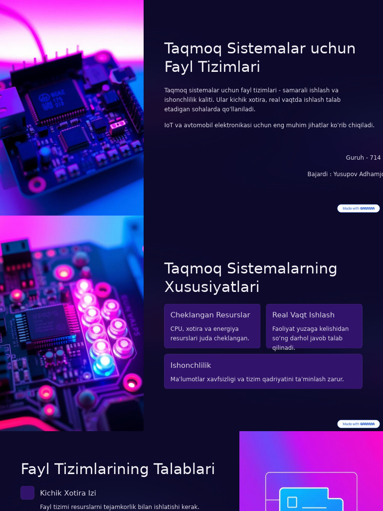 Taqmoq Sistemalar Uchun Fayl Tizimlari | PDF