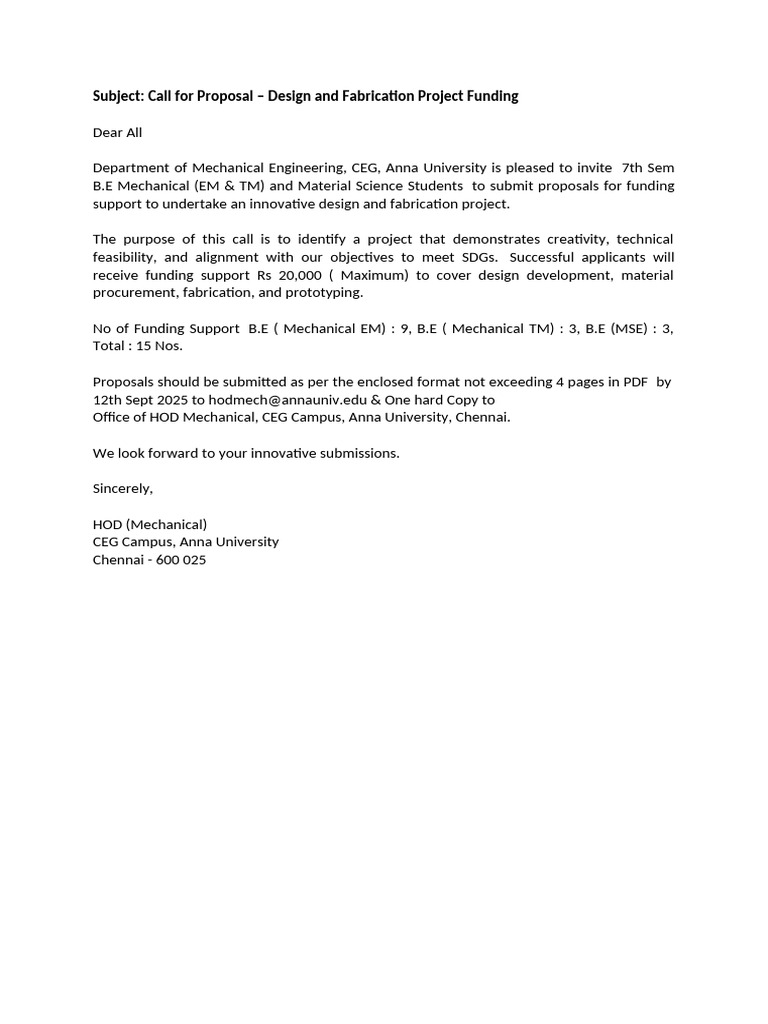 Call For Proposal - Design and Fabrication Project Funding VII SEMETSER ...