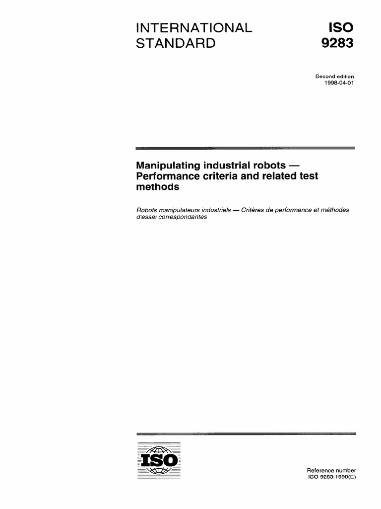 ISO 9283: Industrial Robot Testing Standards | PDF | International ...