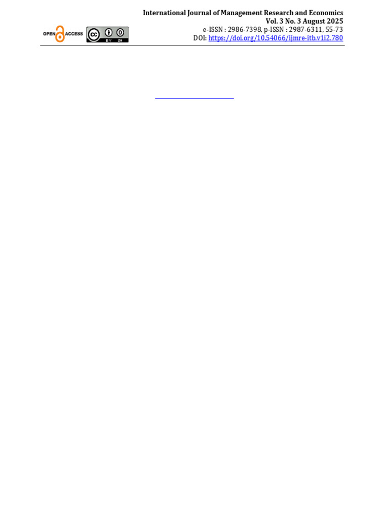 Ijmre Vol 3 No 3 August 2025 Hal 55-73 | PDF | Regression Analysis | F Test