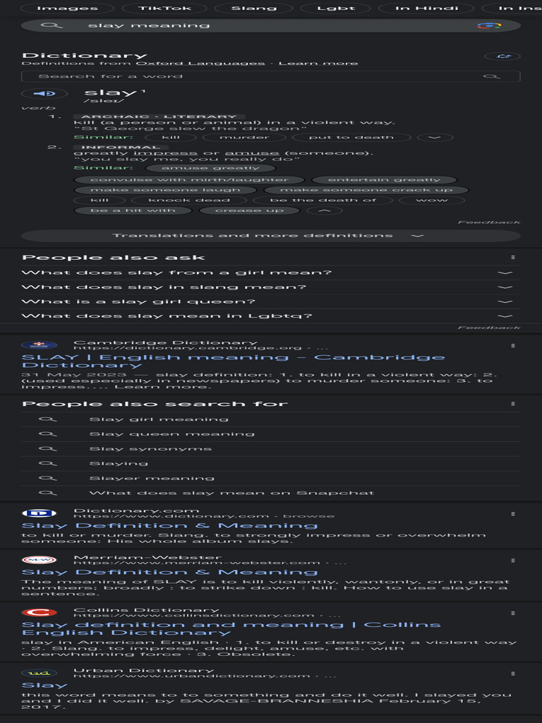 Slay Meaning - Google Search | PDF | Dictionary | Lexicology