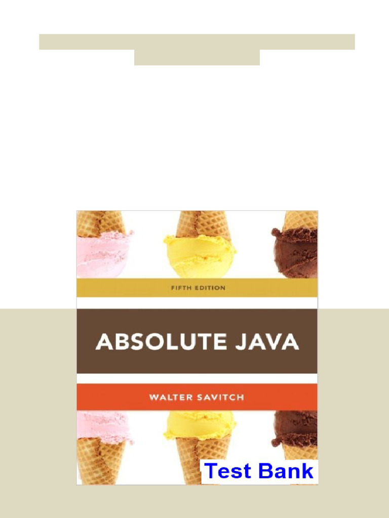 Absolute Java 5th Edition Walter Savitch Test Bank Full Chapters ...