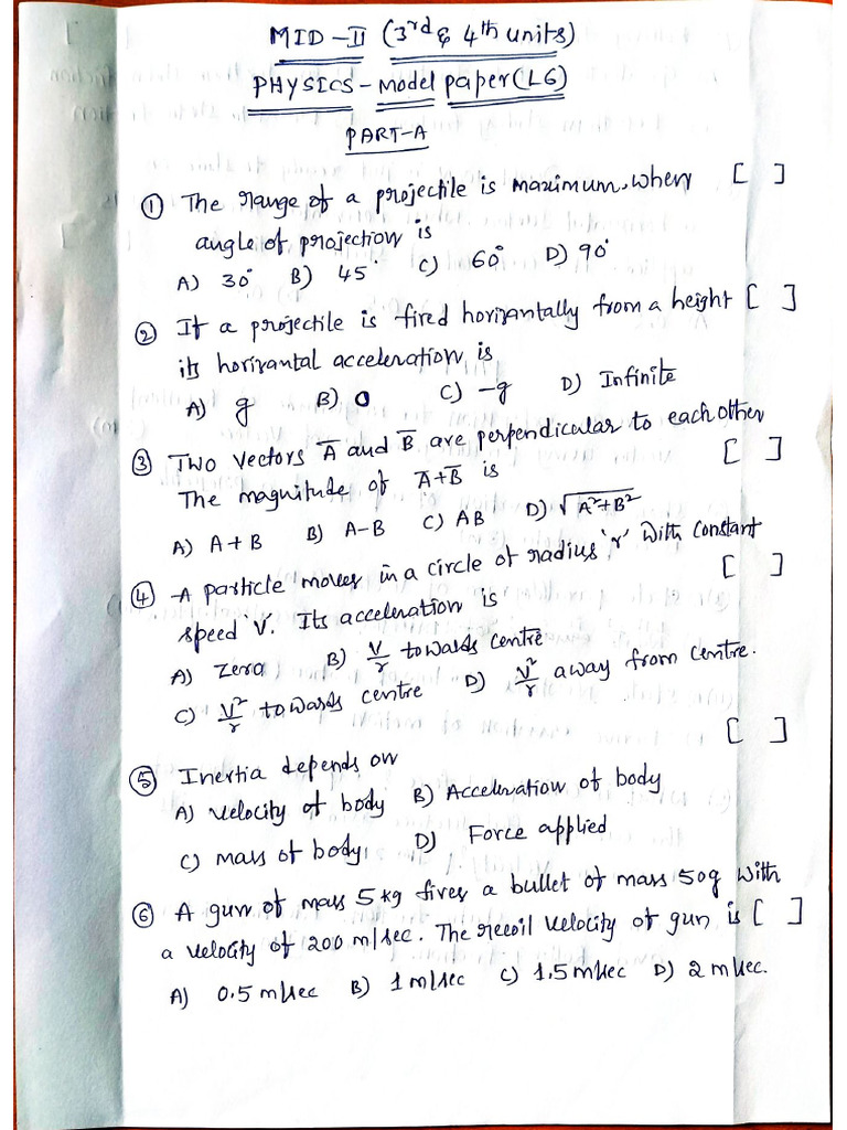 Mid 2 Model Papers-1 | PDF