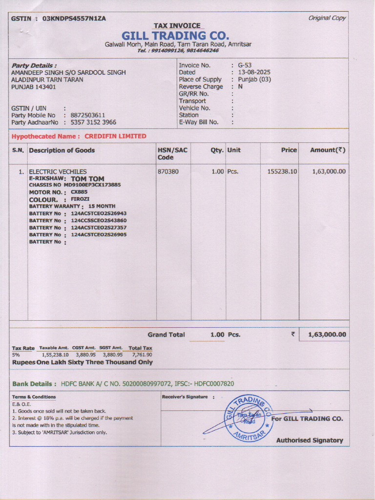 Amandeep Invoice | PDF