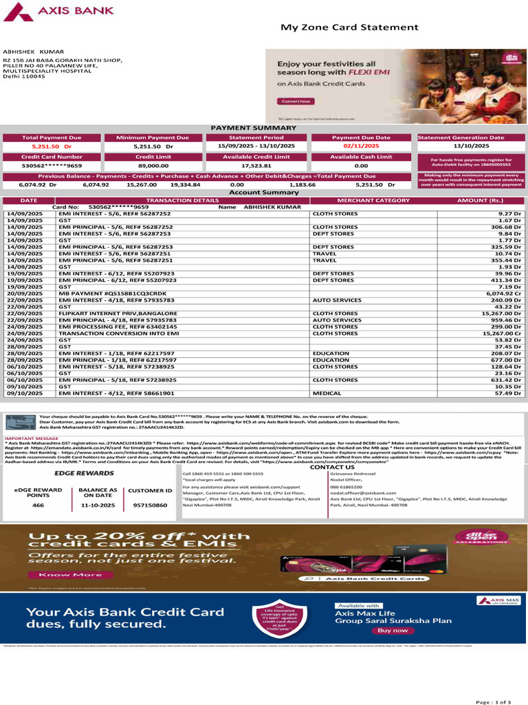 Credit Card Statement-10 (1) - 1 | PDF