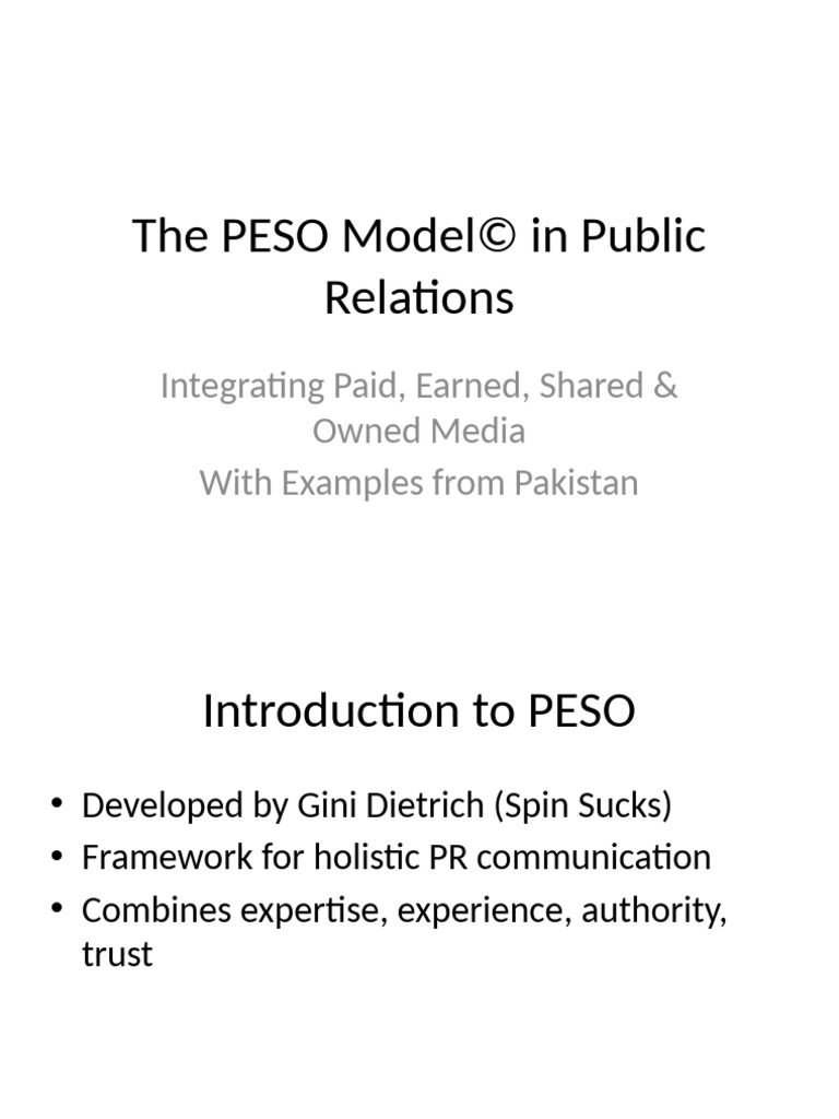 PESO Model PR Pakistan | PDF