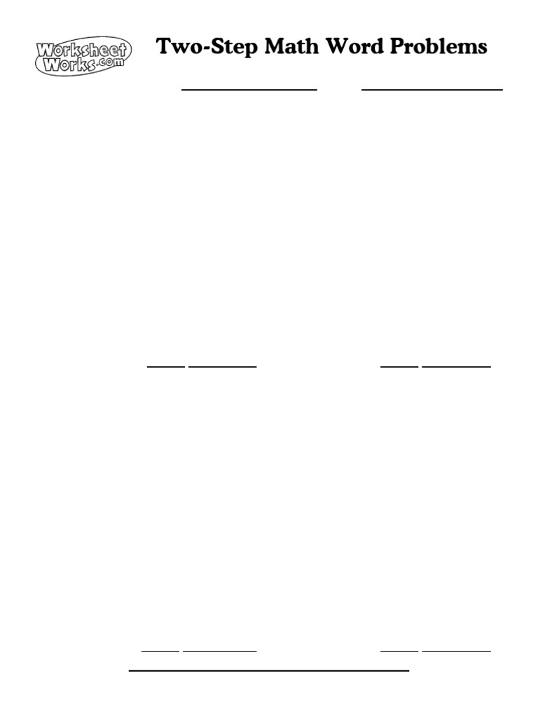 Two-Step Addition and Subtraction Problems | PDF | Meal | Cooking