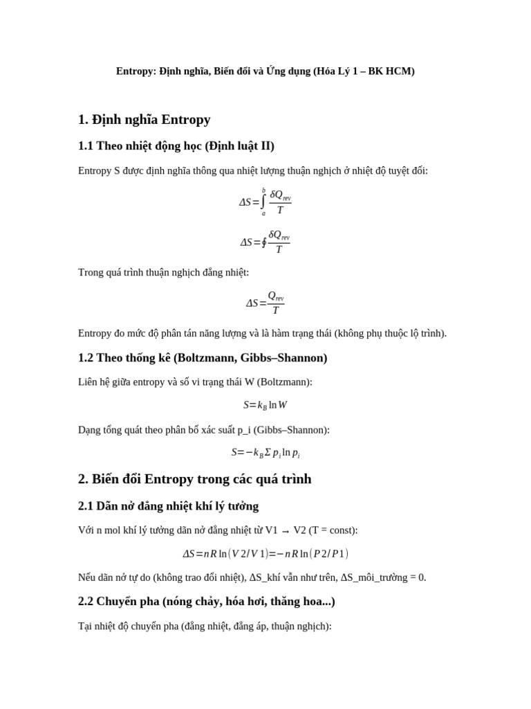 Entropy Applications HoaLy1 BK HCM Merged OMML With Applications | PDF