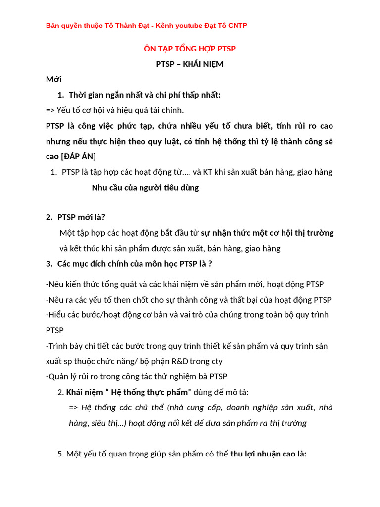 PTSP Ôn Thi | PDF