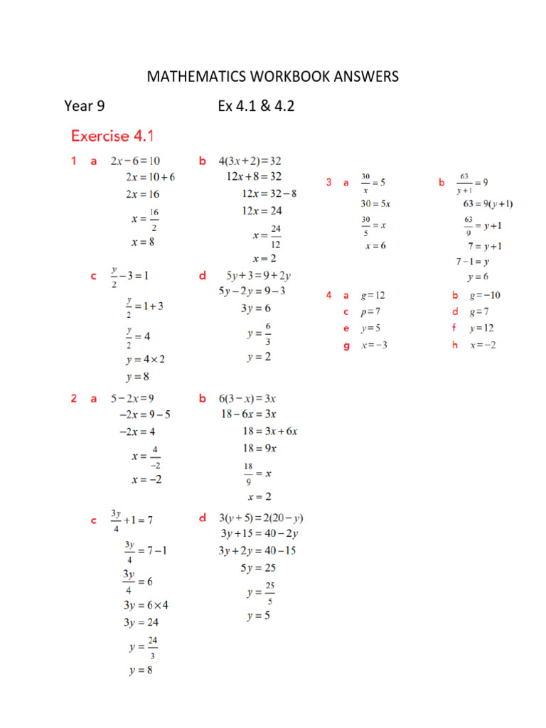4.1 4.2 WB Answers | PDF