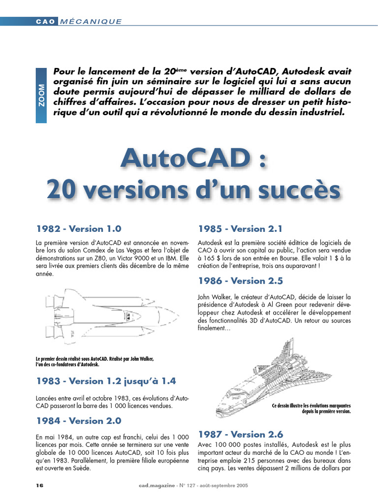 Histoire d'AutoCAD : 20 Versions Clés | PDF | Autodesk | AutoCAD