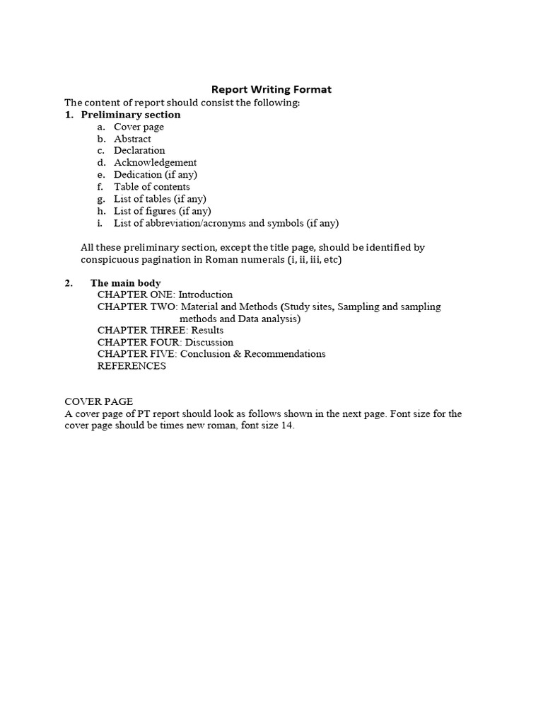 Report Writing Format Guide | PDF