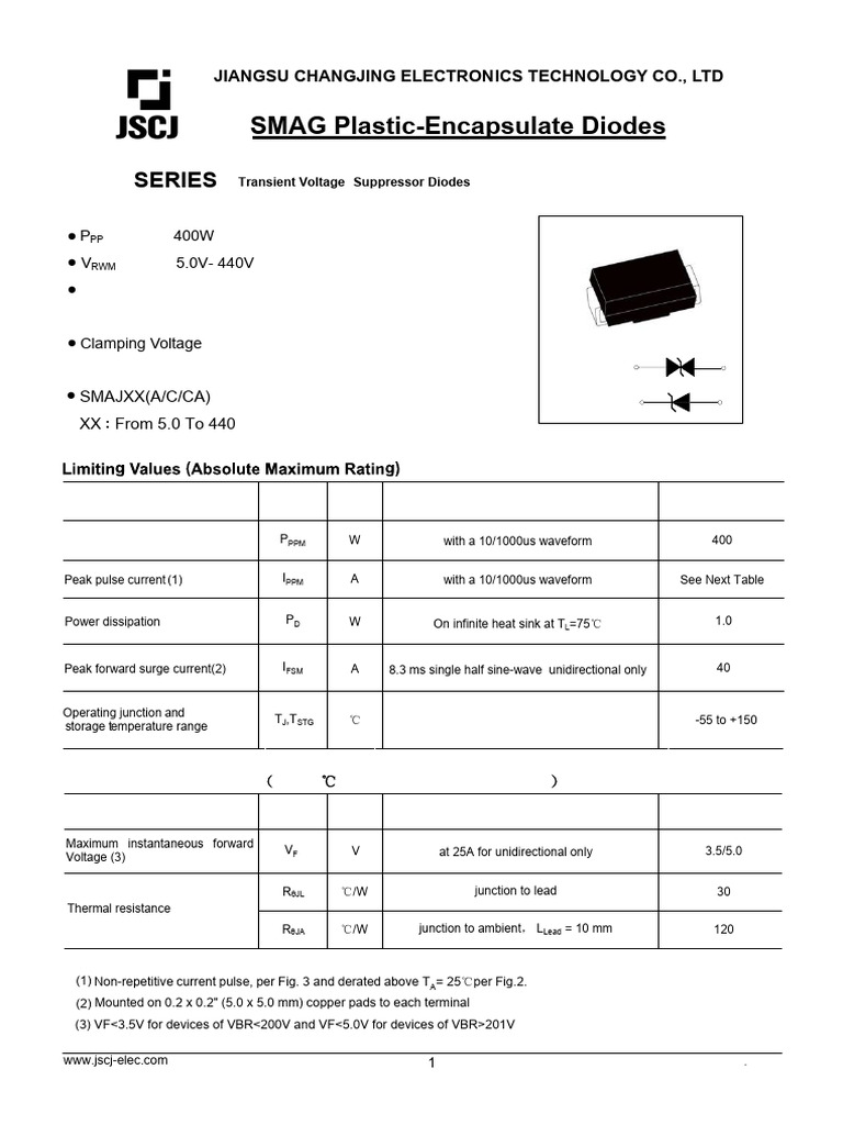 Plastic-Encapsulate Diodes: Series | PDF | Diode | Electronic Engineering