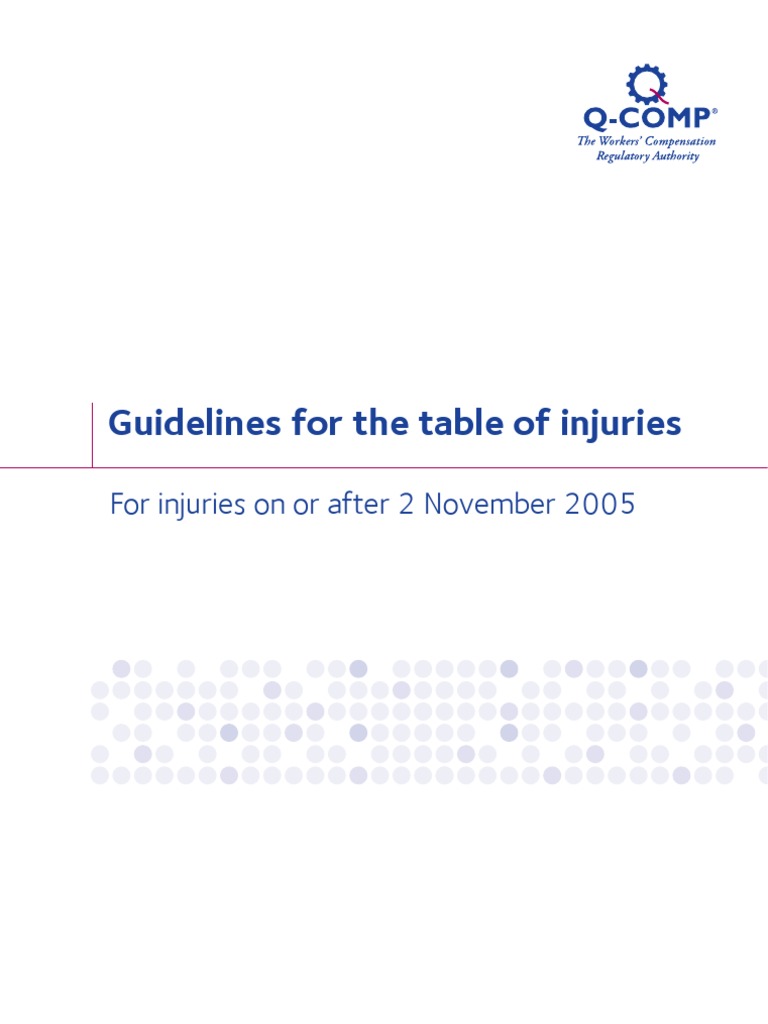 Updated Table of Injuries Guidelines | PDF | Vertebral Column | Back Pain