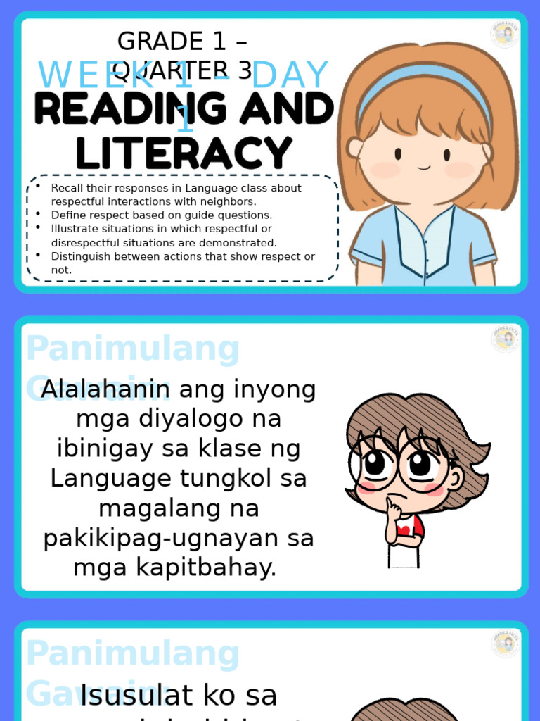 Grade 1 q3 R&L Week 1 | PDF