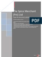 The Spice Merchant (PVT) LTD: (Type The Document Subtitle)