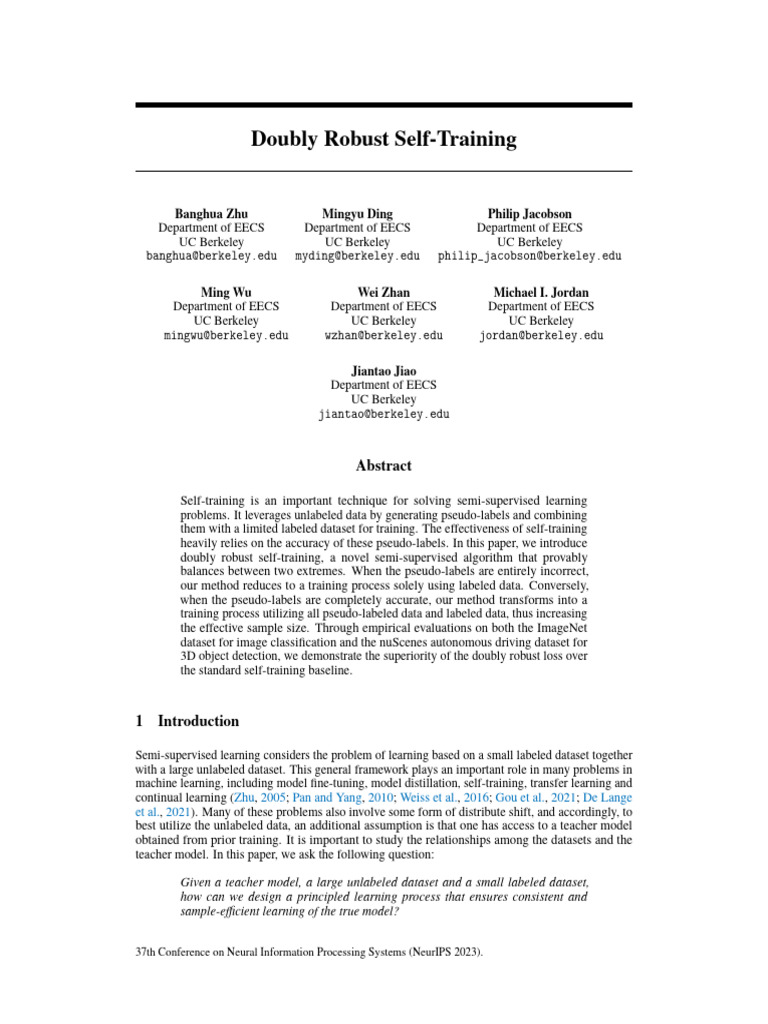 Doubly Robust Self-Training Method | PDF | Statistical Inference ...