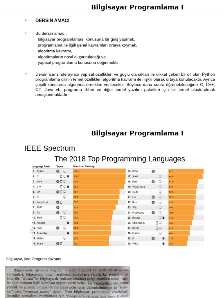 Bilgisayar Programlama I - 1 | PDF