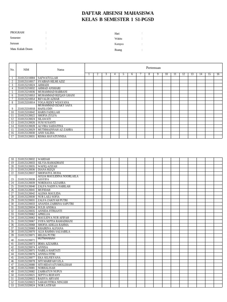 Revisi Absen B | PDF