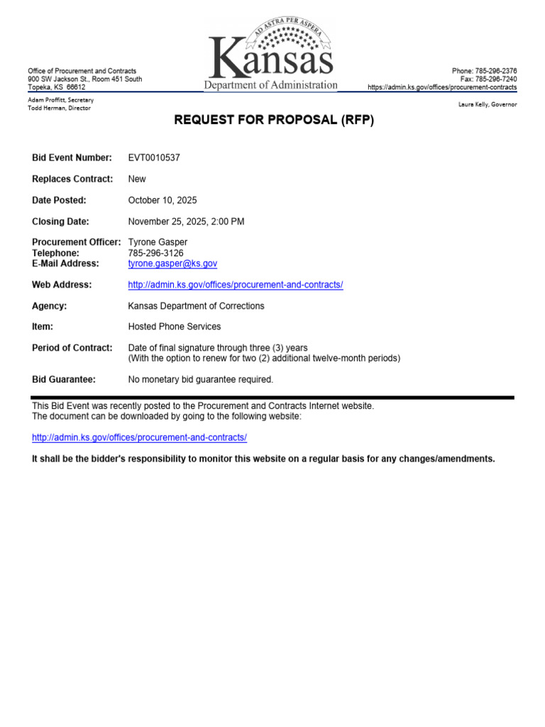 Kansas RFP for Hosted Phone Services | PDF | Sexual Harassment ...