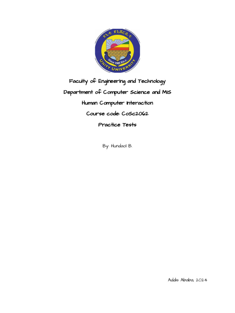 HCI Practice Test Questions and Answers | PDF | Usability | Human ...