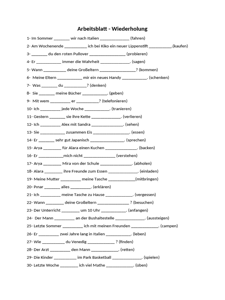 Arbeitsblatt Für 8. Klasse | PDF