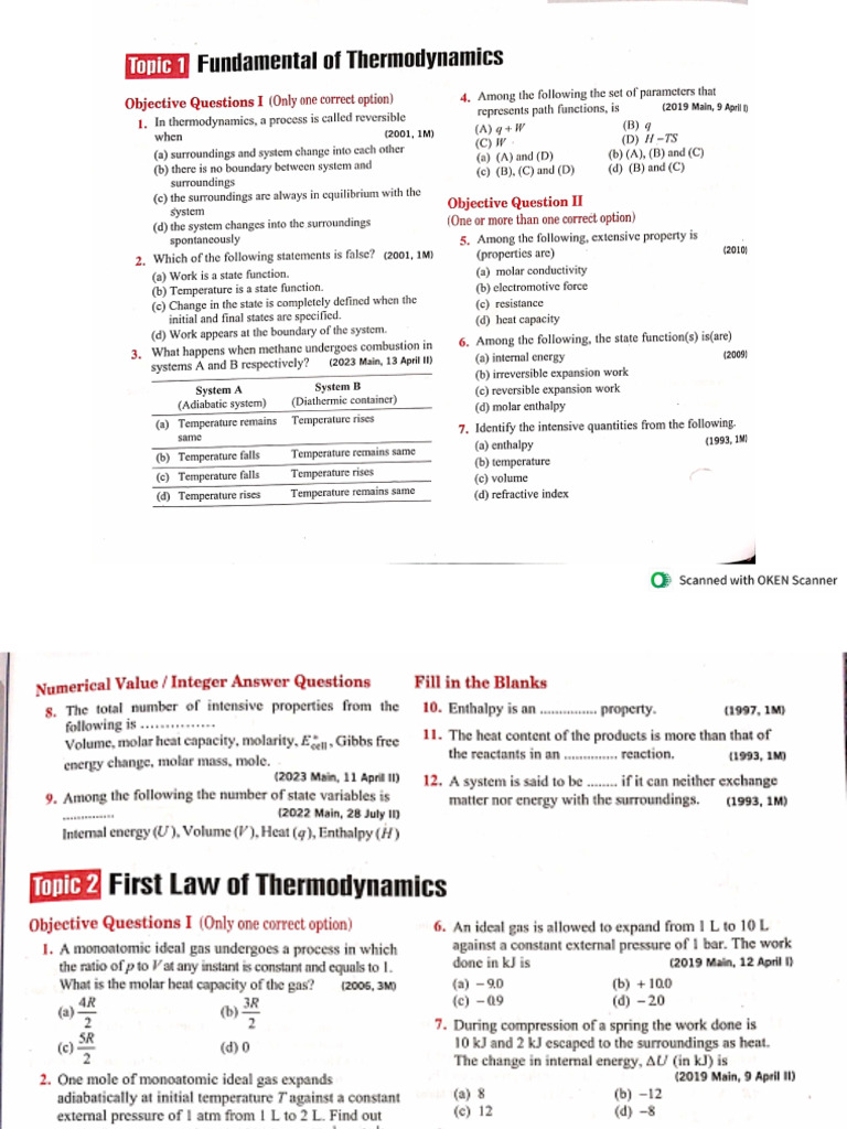 Thermo For Practice With Solution | PDF