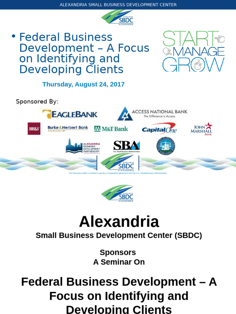 Federal Business Development Seminar | PDF | Government Procurement In ...