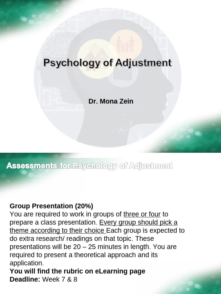 28th of Sep. Intro To Psy of Adjustment. Lec 1 | PDF | Psychological ...