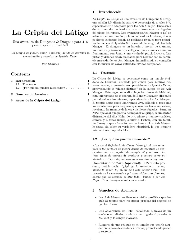 Aventura D&D: La Cripta del Látigo | PDF