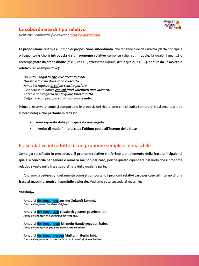 Subordinate Relative | PDF
