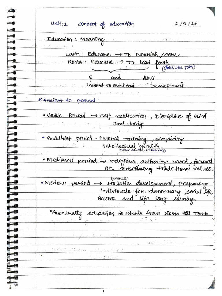 Education Class Notes | PDF