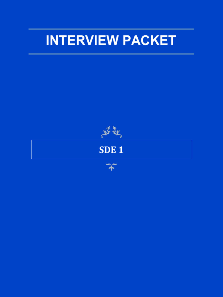 Interview Packet - SDE1 (1) | PDF