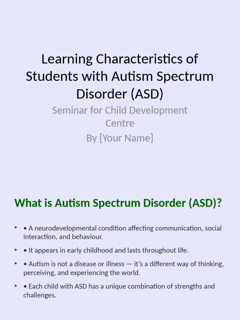 Understanding Autism Spectrum Disorder | PDF | Autism | Behavioural ...