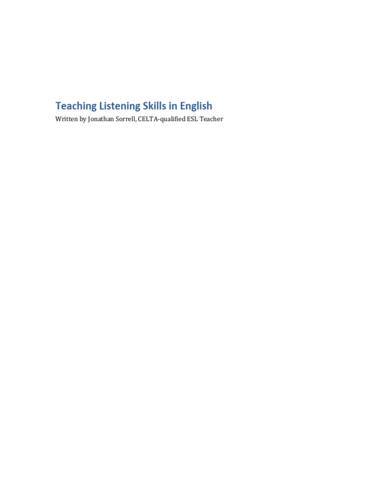 Teaching Effective Listening Skills in ESL | PDF | Learning | Vocabulary